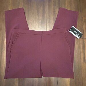 NWT Zac & Rachel Woman's Dress Pants Slim Ankle Length Size 6 Burgundy